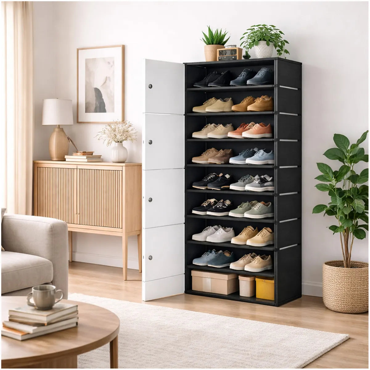 Zapatero de plástico de 8 niveles con puerta - additional image 4
